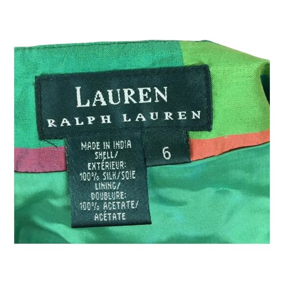 Vtg Lauren Ralph Lauren Skirt 6 Silk Plaid Mini 90s Y2K Colorful Mini Holiday - Picture 5 of 7